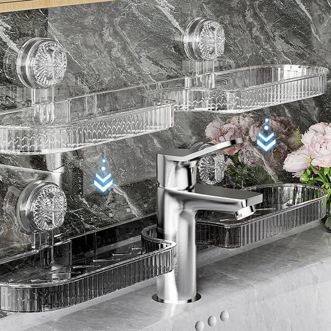 ធ្នើជ័រថ្លា សម្រាប់ដាក់ដបសាប៊ូ ហ្វូមលាងមុខ