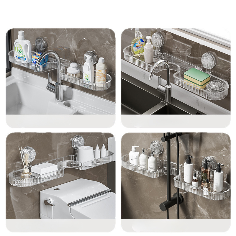 ធ្នើជ័រថ្លា សម្រាប់ដាក់ដបសាប៊ូ ហ្វូមលាងមុខ