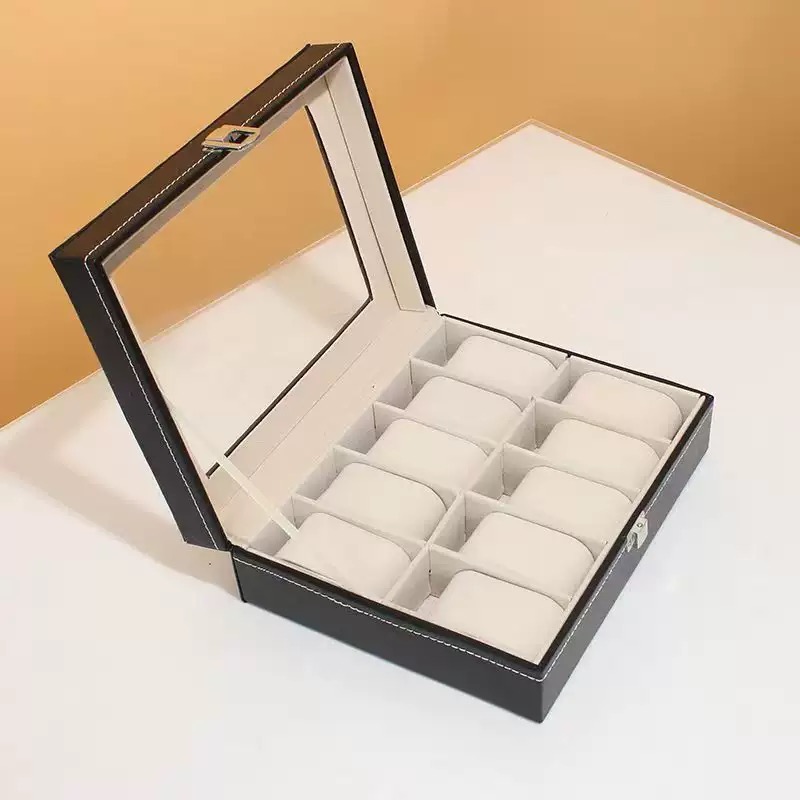 ប្រអប់ដាក់នាឡិកា ស្បែក PU+Glass