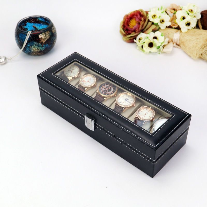 ប្រអប់ដាក់នាឡិកា ស្បែក PU+Glass