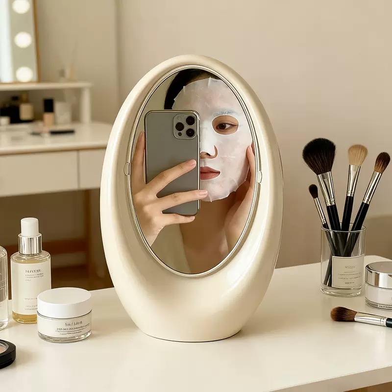 កញ្ចក់ឆ្លុះមុខរាងពងក្រពើ​ ក្រាស់ (កញ្ចក់សងខាង)