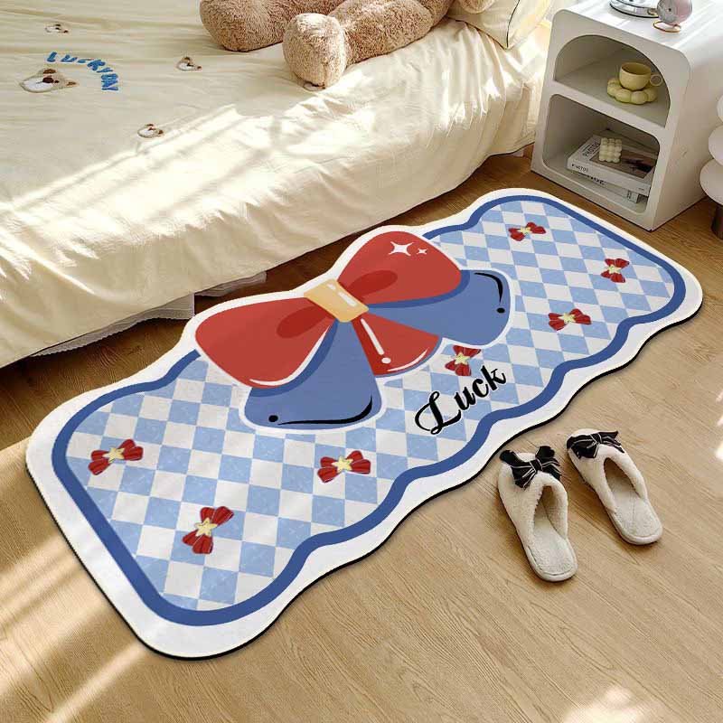 កម្រាលក្រាលក្នុងបន្ទប់គេង​ Blue bow + luck