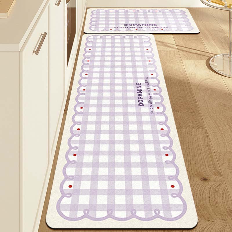 ឈុតកម្រាល​ ក្នុងបន្ទប់ផ្ទះបាយ​ ក្រឡា អក្សរ Dopaming