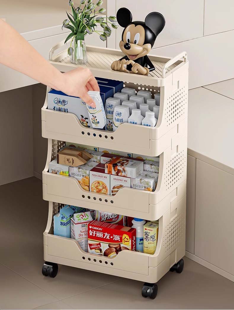 រទេះផ្ទុកអីវ៉ាន់មានកង់រុញ ៤ជាន់