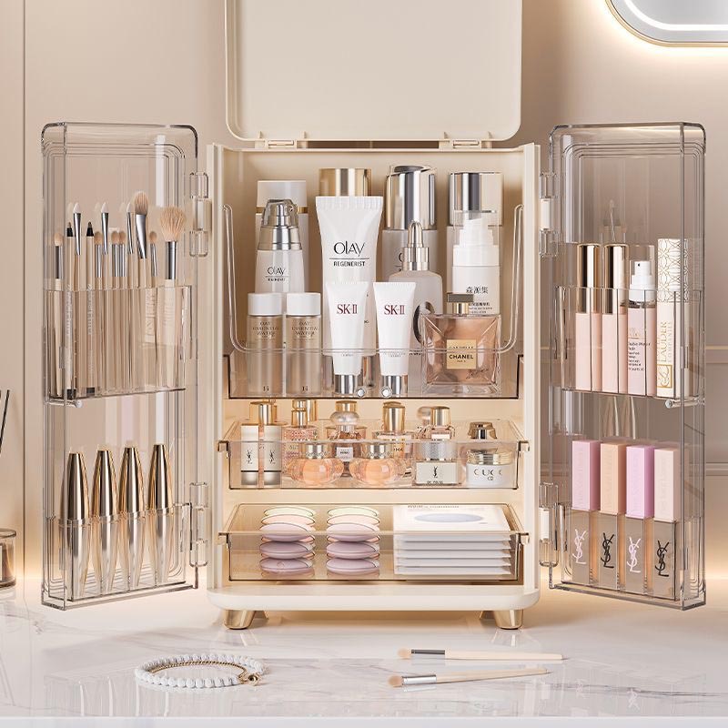 ទូដាក់គ្រឿងសម្អាងម៉ូតថ្មី មានទ្វាពីរ គំរបបិទបើកបាន