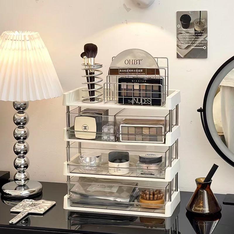 ធ្នើដាក់អីវ៉ាន់ កែវទឹក កែវកាហ្វេ ម៉ាសបិទមុខ ៤ថ្នាក់ (Storage rack 4 floors)