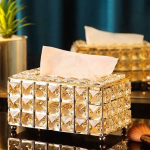 ប្រអប់ដាក់ក្រដាសជូតមុខ គ្រីស្តាល់ថ្លា ប្រណិត