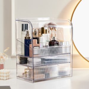 ទូដាក់ Skincare ថ្លា Large មានប្រអប់ដាក់ក្រេម