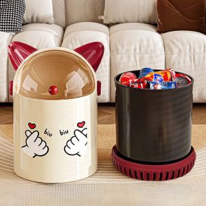 ធុងសម្រាម​ មានគំរបបិទបេីក​ ស្ទីឃ័រ​ biu biu double layer