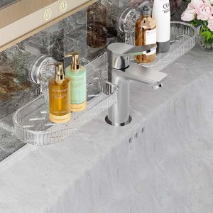 ធ្នើជ័រថ្លា សម្រាប់ដាក់ដបសាប៊ូ​ ហ្វូមលាងមុខ