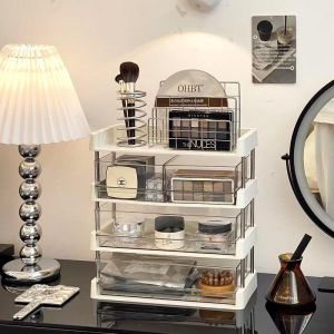 ធ្នើដាក់អីវ៉ាន់ កែវទឹក កែវកាហ្វេ ម៉ាសបិទមុខ ៤ថ្នាក់ (Storage rack 4 floors)