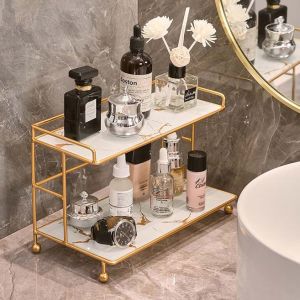 ធ្នើរដាក់ក្នុងបន្ទប់ទឹក​ 2 ជាន់​ (Golden frame)