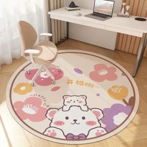 Cartoon crystal velvet round mat