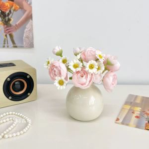 ថូផ្កា​ + ផ្កាជ័រ small round bottles set