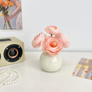 ថូផ្កា​ + ផ្កាជ័រ small round bottles set