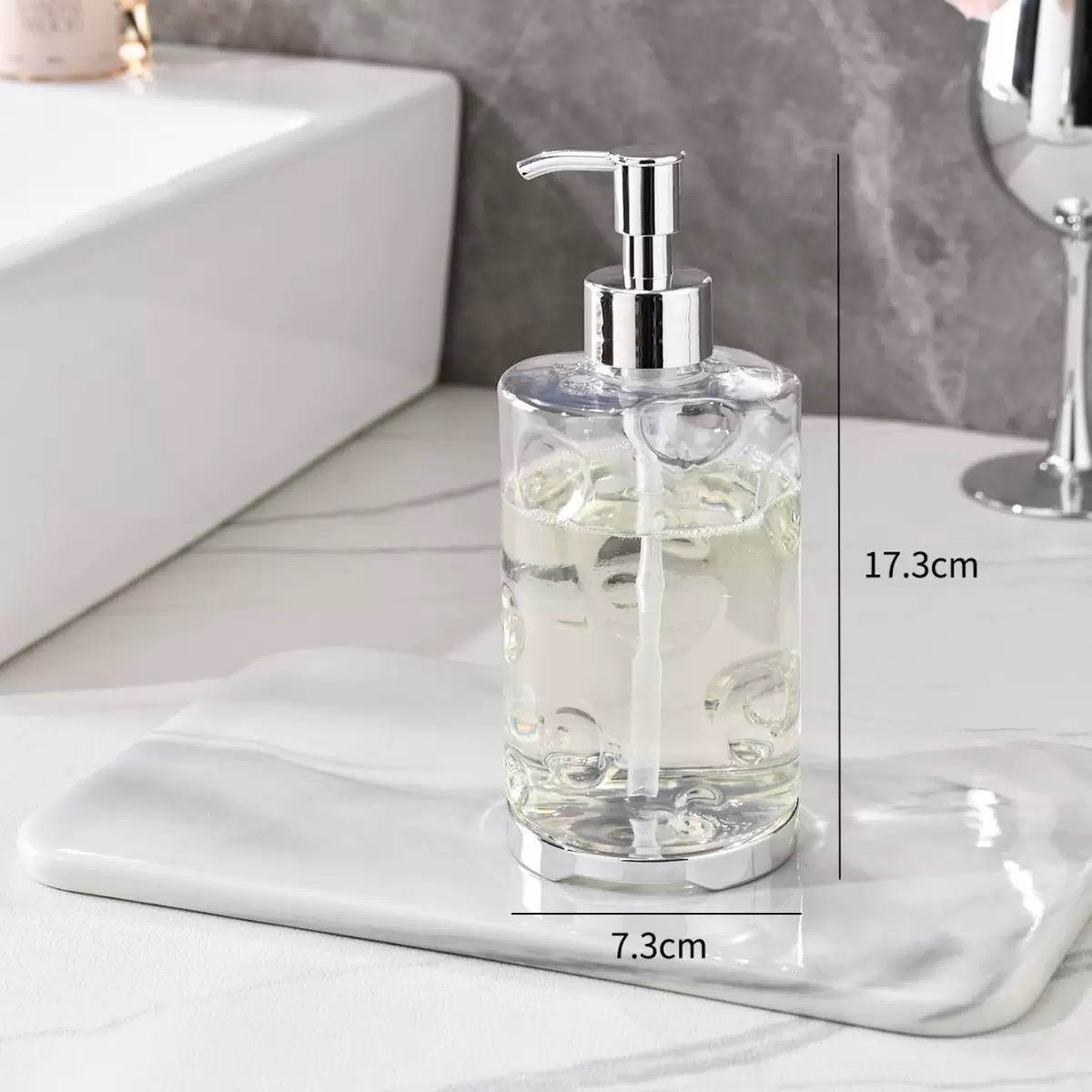 Transparent white/Round